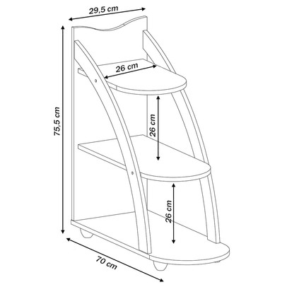 Mesa de Canto Andes Cedro/Off White - Artely Móveis