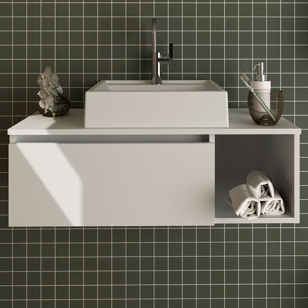 Armário de Banheiro 1 Porta Branco Bn3601 - Tecno Mobili