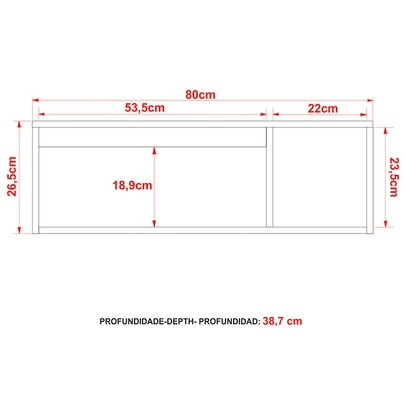 Armário para Banheiro 1 Porta Amêndoa Bn3601 - Tecno Mobili