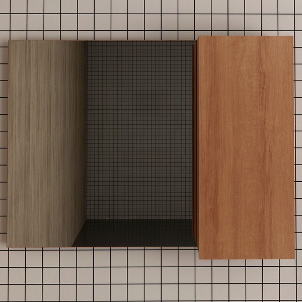 Armário de Banheiro 1 Porta 3 Prateleiras Amêndoa Bn3602 - Tecno Mobili