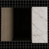 Armário de Banheiro 1 Porta 2 Prateleiras com Espelho Mármore Branco Bn3602 - Tecno Mobili