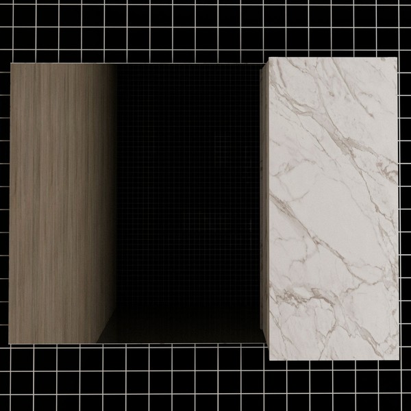 Armário de Banheiro 1 Porta 2 Prateleiras com Espelho Mármore Branco Bn3602 - Tecno Mobili