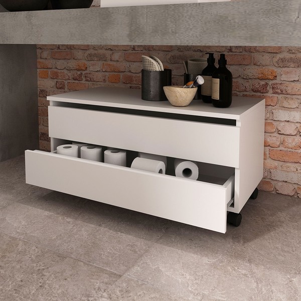 Armário de Banheiro 2 Gavetas Branco Bn3603 - Tecno Mobili