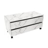 Armário de Banheiro 2 Gavetas Mármore Branco Bn3603 - Tecno Mobili