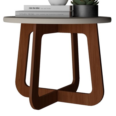 Mesa de Centro Jasmin 100% Mdf Off White/Cedro - Artely Móveis