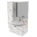 Armário de Banheiro 2 Portas 3 Prateleiras com Espelho Mármore Branco Bn3604 - Tecno Mobili