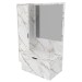 Armário de Banheiro 2 Portas 3 Prateleiras com Espelho Mármore Branco Bn3604 - Tecno Mobili