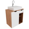 Armário de Banheiro 1 Porta 1 Gaveta Amêndoa/Branco Bn3605 - Tecno Mobili