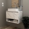 Armário de Banheiro 1 Porta 1 Prateleira Mármore Branco Bn3606 - Tecno Mobili
