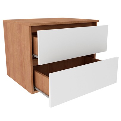 Armário de Banheiro 2 Gavetas Amêndoa/Branco Bn3607 - Tecno Mobili