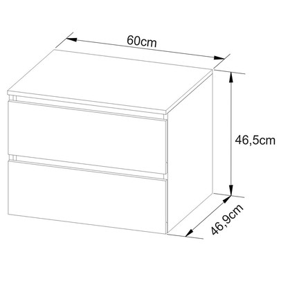 Armário de Banheiro 2 Gavetas Amêndoa/Branco Bn3607 - Tecno Mobili