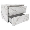 Armário de Banheiro 2 Gavetas Mármore Branco Bn3607 - Tecno Mobili