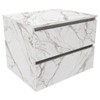 Armário de Banheiro 2 Gavetas Mármore Branco Bn3607 - Tecno Mobili