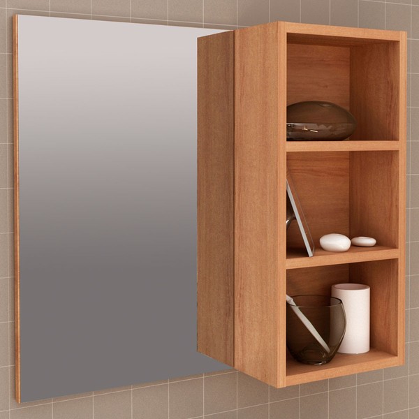 Armário para Banheiro 3 Prateleiras Amêndoa Bn3609 - Tecno Mobili