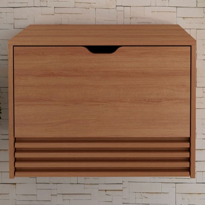 Armário de Banheiro 1 Porta 1 Gaveta Amêndoa Bn3613 - Tecno Mobili