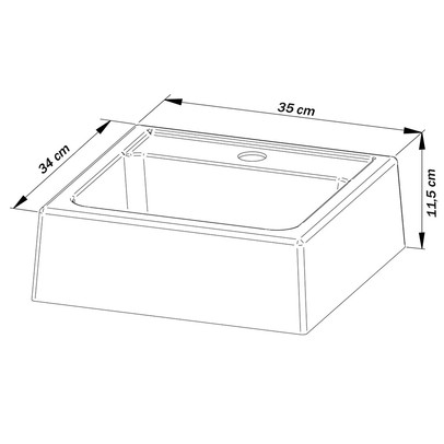 Cuba para Banheiro Quadrada Branco Bn3630 - Tecno Mobili