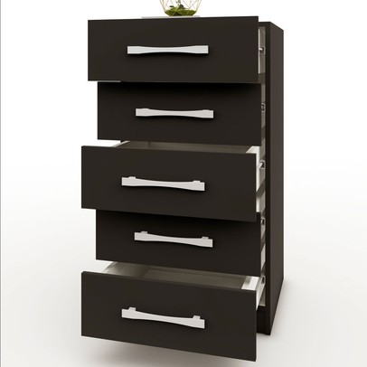 Cômoda 5 Gavetas Savana Preto Fosco - Pnr Móveis