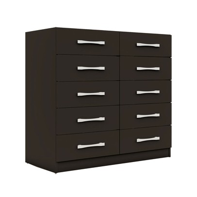 Cômoda 10 Gavetas Torres Preto Fosco - Pnr Móveis