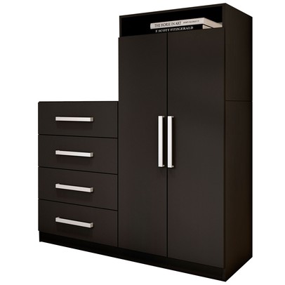 Cômoda Paris 2 Portas 4 Gavetas Preto Fosco - Panorama Móveis