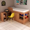 Cama Infantil Multifuncional 2 Portas com Escrivaninha Amêndoa - Tecno Mobili