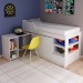 Cama Infantil Multifuncional 2 Portas com Escrivaninha Branco - Tecno Mobili