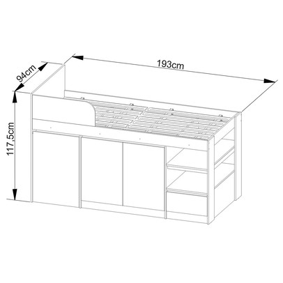 Cama Infantil Multifuncional 2 Portas com Escrivaninha Branco - Tecno Mobili