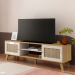 Rack para TV Até 75 Polegadas Charlotte 2 Portas Carvalho/Off White - Artely Móveis