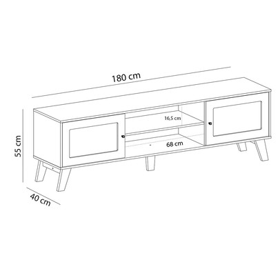 Rack para TV Até 75 Polegadas Charlotte 2 Portas Pinho/Off White - Artely Móveis