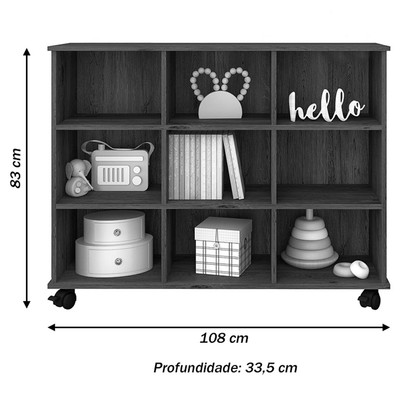 Cômoda Infantil 9 Prateleiras Branco 1478 - Qmovi