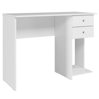 Mesa para Escritório 2 Gavetas 1 Prateleira Branco 4115 - Qmovi