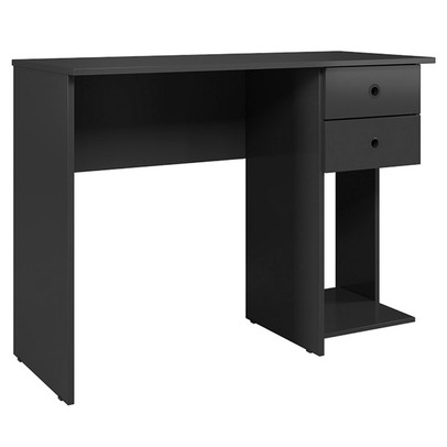Mesa para Escritório 2 Gavetas 1 Prateleira Preto Fosco 4115 - Qmovi