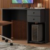 Mesa para Escritório 2 Gavetas 1 Prateleira Preto Fosco 4115 - Qmovi