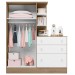 Guarda-Roupa Infantil com Cômoda Doce Sonho 2 Portas 3 Gavetas Rústico/Branco - Qmovi