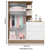 Guarda-Roupa Infantil com Cômoda Doce Sonho 2 Portas 3 Gavetas Rústico/Branco - Qmovi