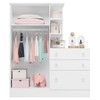 Guarda-Roupa Infantil com Cômoda Doce Sonho 2 Portas 3 Gavetas Branco - Qmovi