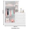 Guarda-Roupa Infantil com Cômoda Doce Sonho 2 Portas 3 Gavetas Branco - Qmovi