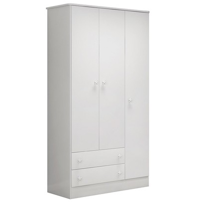 Guarda-Roupa de Bebê Doce Sonho 3 Portas 2 Gavetas Branco - Qmovi