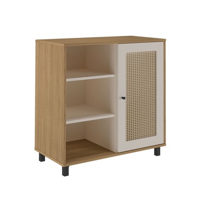 Aparador Charlotte 1 Porta Carvalho/Off White - Artely Móveis