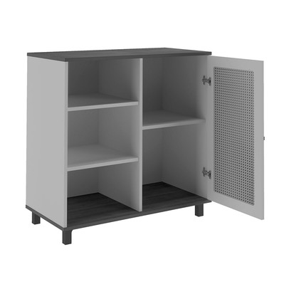 Aparador Charlotte 1 Porta Carvalho/Off White - Artely Móveis