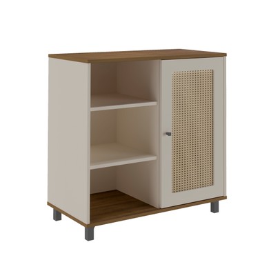 Aparador Charlotte 1 Porta Pinho/Off White - Artely Móveis