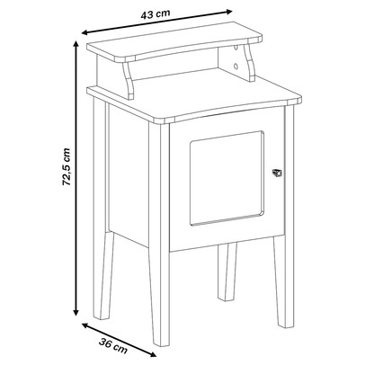 Mesa de Canto/Cabeceira Charlotte 1 Porta 100% Mdf Carvalho/Off White - Artely Móveis