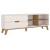 Rack para TV Até 75 Polegadas Verona 2 Gavetas Off White/Pinho - Artely Móveis