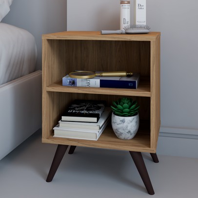 Mesa de Cabeceira Maitê 1 Prateleira Oak - Pnr Móveis