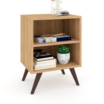 Mesa de Cabeceira Maitê 1 Prateleira Oak - Pnr Móveis