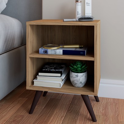 Mesa de Cabeceira Maitê 1 Prateleira Oak - Pnr Móveis