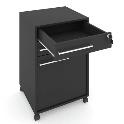 Gaveteiro Arquivo com Rodízios Sacramento 3 Gavetas com Chave Preto - Pnr Móveis