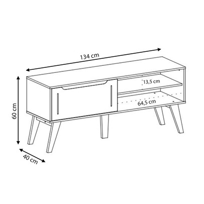 Rack para TV Até 60 Polegadas Lotus 1 Porta Preto - Artely Móveis