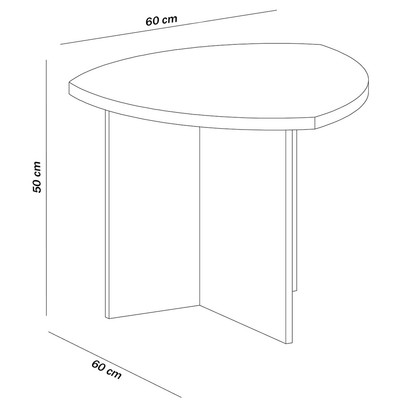 Mesa de Canto Delta Off White - Artely Móveis