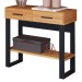 Aparador Industrial 2 Gavetas 1 Prateleira 100% Mdf Freijó/Preto Fosco - Pradel