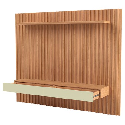 Painel para TV Até 65 Polegadas 2 Gavetas 1 Prateleira 100% Mdf Freijó/Off White Tb182 - Pradel